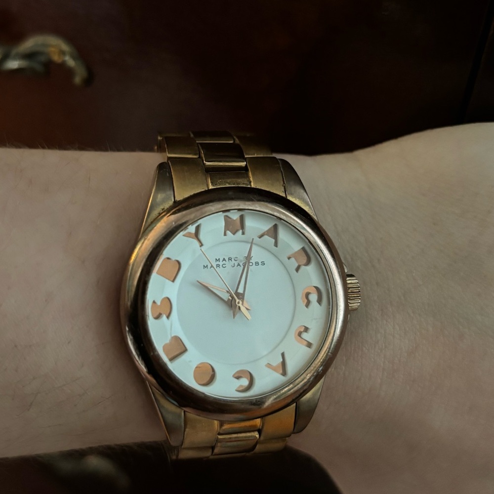 Marc by Marc Jacobs Gold Tone Bronze White Women's Watch 7.5 inches